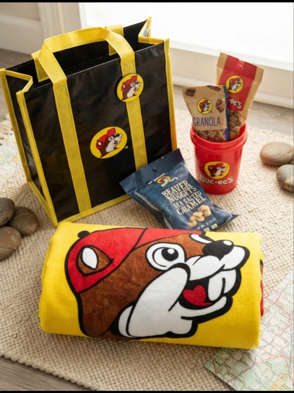 Buc-ee's Road Trip Ready Travel Bundle Insulated Cooler Bag, Towel, Snacks